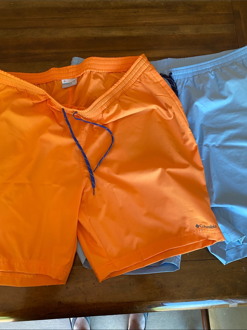 2 pair Columbia Men’s Orange and blue Board shorts